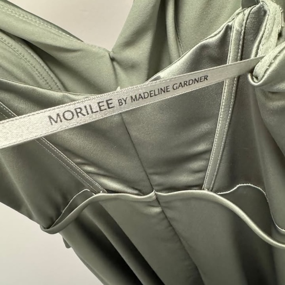 MORILEE by Madeline Gardner Silky Satin Bridesmaid Dress with Bustier Bodice - Picture 2 of 4